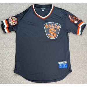 Ebbets Field Flannels Baltimore Black Sox V-Neck Baseball Jersey Size‎ Larg